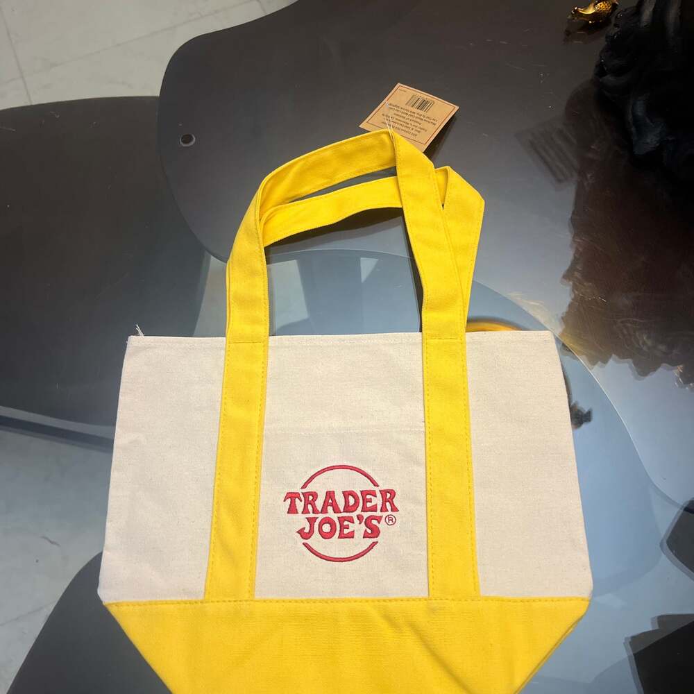 Trader Joe's Mini Canvas Tote Bag Limited Edition - Yellow